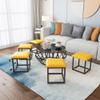 5-in-1 Blue Cube Stool with Swivel Casters, Stackable, Nappa Leather view 2