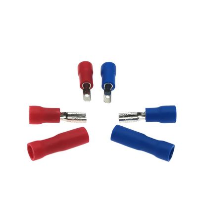 ITCLEYMDZV 100-Piece 2.8 mm Female/Male Insulated Crimp Terminals, FDD/FDFD/MDD2-110, 16–14 AWG, 1.5–2.5 mm², Blue