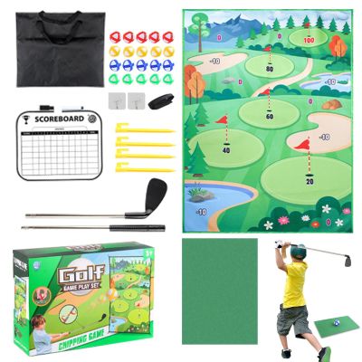 Golf Chipping Game Set with Indoor Chipping Mat