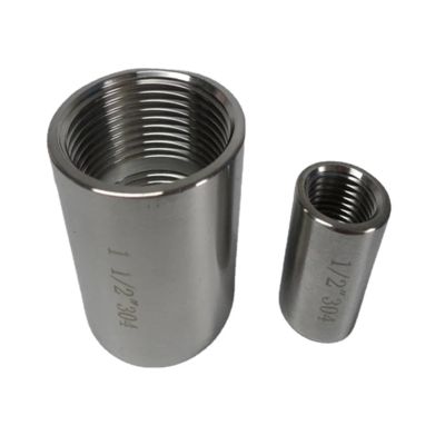 EJPPDHCO High-Pressure 1/8" 1/4" 3/8" 1/2" 3/4" 1" 1-1/2" 2" BSP NPT Female-Threaded 304/316 Stainless Steel Round Coupling, Pipe Fitting (NPT SS316, Round_1/4")