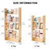 Narrow Solid Wood Bookcase with 4 Tall Shelves view 2