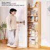 Narrow Solid Wood Bookcase with 4 Tall Shelves view 3