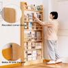 Narrow Solid Wood Bookcase with 4 Tall Shelves view 4