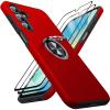AOUIA Case for Samsung Galaxy A16 with 2 Screen Protectors, 360° Rotating Stand, Shockproof, Red view 1