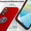 AOUIA Case for Samsung Galaxy A16 with 2 Screen Protectors, 360° Rotating Stand, Shockproof, Red view 3