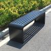 Outdoor Garden Bench, 100/120/150 cm, with Armrests and Backrest, Black view 1