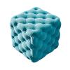 Luxurious Button-Tufted Cube Footstool and Vanity Stool, Blue Velvet, 45 x 45 x 45 cm view 1