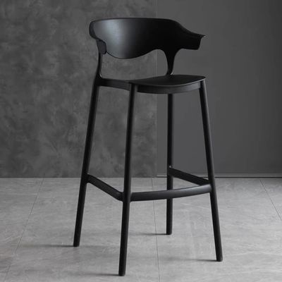 Stackable Black Plastic Bar Stool, 66 cm Seat Height