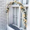 Metal Rose Vine Trellis for Climbing Plants, Semicircular Garden Arch, White, 150 x 21 x 147 cm view 3