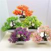HFFKOS Artificial Bonsai Plant in Plastic Pot, White view 3