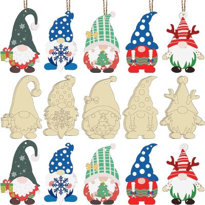 Wooden Gnomes to Paint – 25 Unfinished Christmas Ornaments