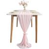 HSTWODE 1-Piece Soft Chiffon Table Runner, 70 x 300 cm, Pink view 1