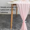 HSTWODE 1-Piece Soft Chiffon Table Runner, 70 x 300 cm, Pink view 2