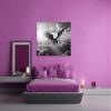 Deyoli Canvas Print, Majestic Dragon Flying Above the Clouds in Sunlight, 120 x 80 cm, 3-Piece, Black & White, XXL view 3