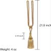 YXINAER Curtain Tieback, 1 Pc, Gold Polyester Rope with Single Ball Tassel view 3