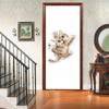 Self-Adhesive 3D Hand-Drawn Cat Door Wallpaper, Removable and Waterproof, 85 x 205 cm view 2