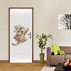 Self-Adhesive 3D Hand-Drawn Cat Door Wallpaper, Removable and Waterproof, 85 x 205 cm view 3