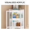 Tall Corner Cabinet with Acrylic Door, 5 Tiers, Freestanding Storage Shelf for Living Room, Home, Office, Kitchen, White view 4