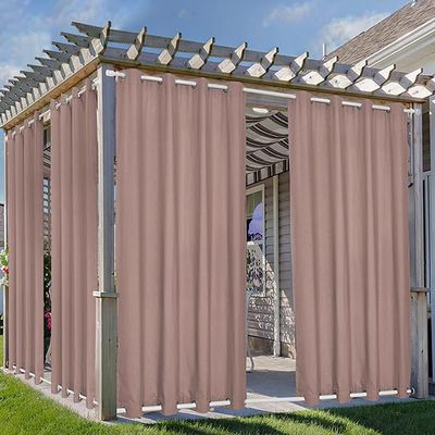 TECDOTO Outdoor Curtains, Waterproof Windproof Thermal-Insulated Privacy Curtains, Pink, 1 Panel, W213 x H305 cm