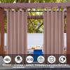 TECDOTO Outdoor Curtains, Waterproof Windproof Thermal-Insulated Privacy Curtains, Pink, 1 Panel, W213 x H305 cm view 2