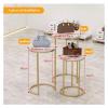 Gold Half-Round Clothing Rack with Center Shelf view 2
