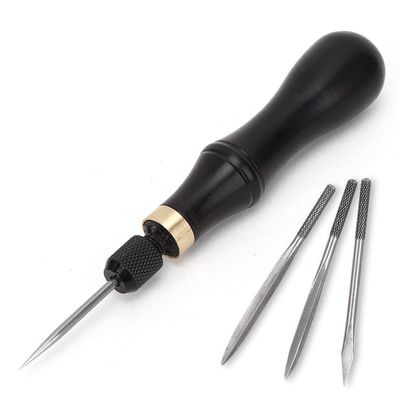 Baxnore Pumpkin-Shaped Sewing Awl, 4-in-1 Set with Ebony Wood Handle