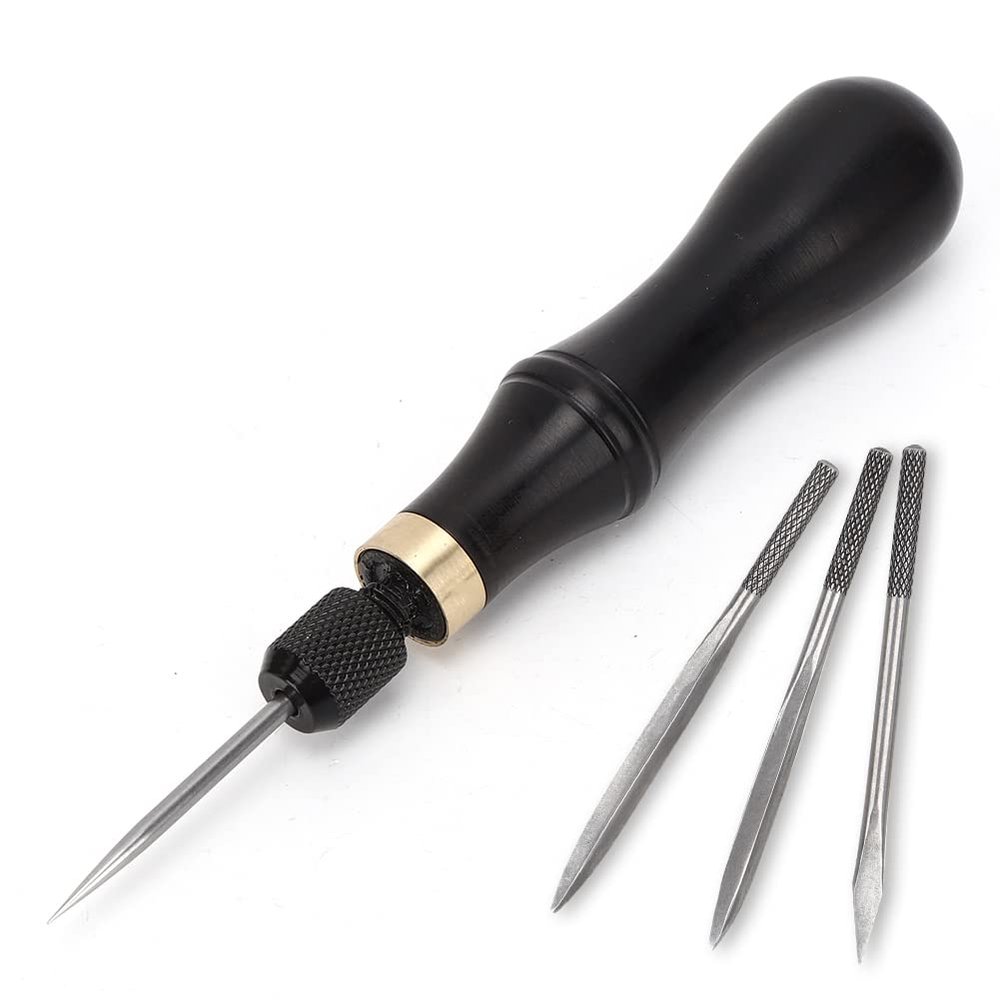 Baxnore Pumpkin-Shaped Sewing Awl, 4-in-1 Set with Ebony Wood Handle