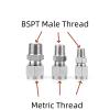 QMIQXIWS 304 Stainless Steel Double-Ferrule Compression Connector, 6/8/10/12 mm Tube to 1/8–1/2 in Male Pipe Fittings view 2
