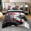 Loussiesd Japanese-Style 100% Cotton Duvet Cover Set, 200 x 200 cm, Hokusai Ukiyo-e view 1