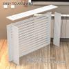 White Wooden Radiator Cover with Vertical Slats, L90 x H100 x D20 cm view 2