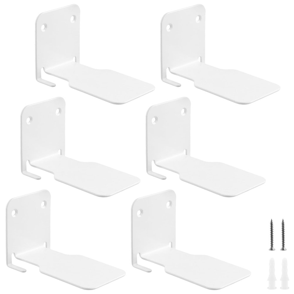 MAHIONG 6-Pack Invisible Floating Bookshelves, White, 10.5 x 9 x 6.6 cm