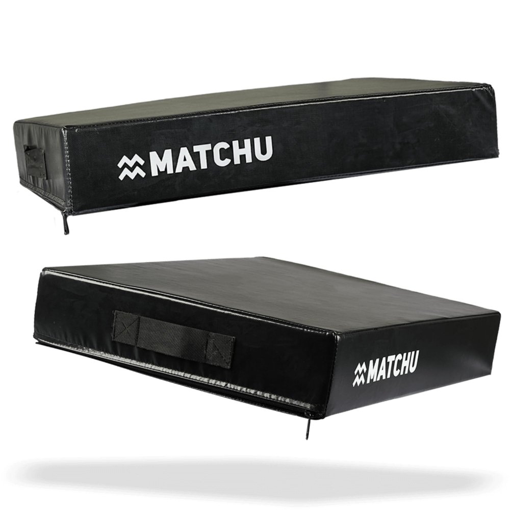 MATCHU Drop Pads, Set of 2, High-Quality Cushioning, Durable Foam, Durable PVC Cover, 75 x 57 x 15 cm, Black