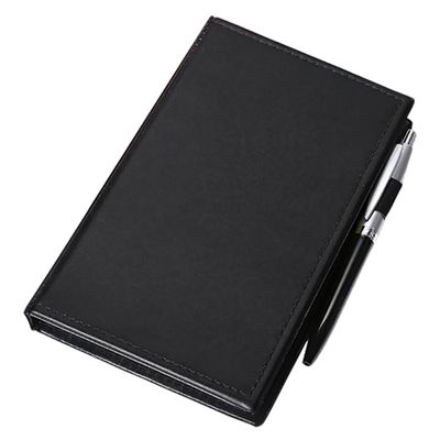Sticky Note Pad Set with Index Tabs, PU Leather Cover, Black, Office