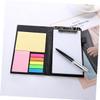 Sticky Note Pad Set with Index Tabs, PU Leather Cover, Black, Office view 2