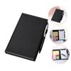 Sticky Note Pad Set with Index Tabs, PU Leather Cover, Black, Office view 4