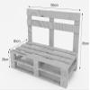 Lermowood Mpe Pallet Furniture Bench 100 x 80 cm, White view 3
