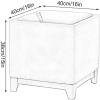 Storage Ottoman Footstool with Tray, Square Upholstered Stool, Solid Wood Legs, Dark Gray view 2