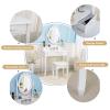 KaBuea White Makeup Vanity Set with Mirror and Stool view 2