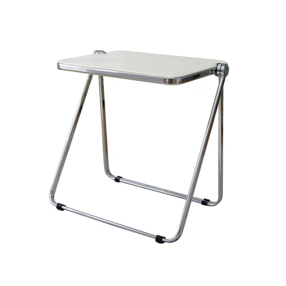 Portable Folding Work Table and Chair Set for Outdoor Use and Travel, White Desk Side Table