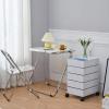 Portable Folding Work Table and Chair Set for Outdoor Use and Travel, White Desk Side Table view 3