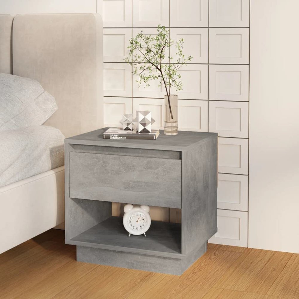 Hovothy Concrete Gray Nightstand 45 x 34 x 44 cm