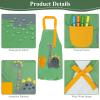 FenFang Kids Apron, Adjustable Waterproof Art and Cooking Apron, Green Dinosaur, L view 4