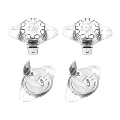 QUARKZMAN 4-Pack KSD301 55°C Normally Closed Thermal Switch, 250V 16A