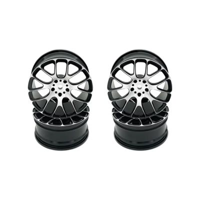 YONMFRDS for HSP, HPI, Redcat, Kyosho MN86K 1/10 RC Drift On-Road Racing Car, 4PCS 52 × 26MM Aluminum Alloy Wheel Rims, RC Car Parts (Black)