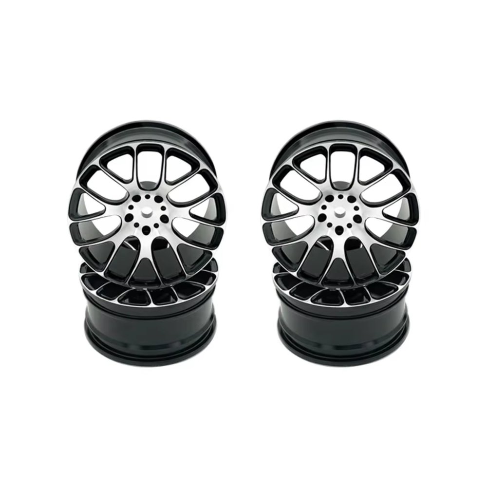 YONMFRDS for HSP, HPI, Redcat, Kyosho MN86K 1/10 RC Drift On-Road Racing Car, 4PCS 52 × 26MM Aluminum Alloy Wheel Rims, RC Car Parts (Black)
