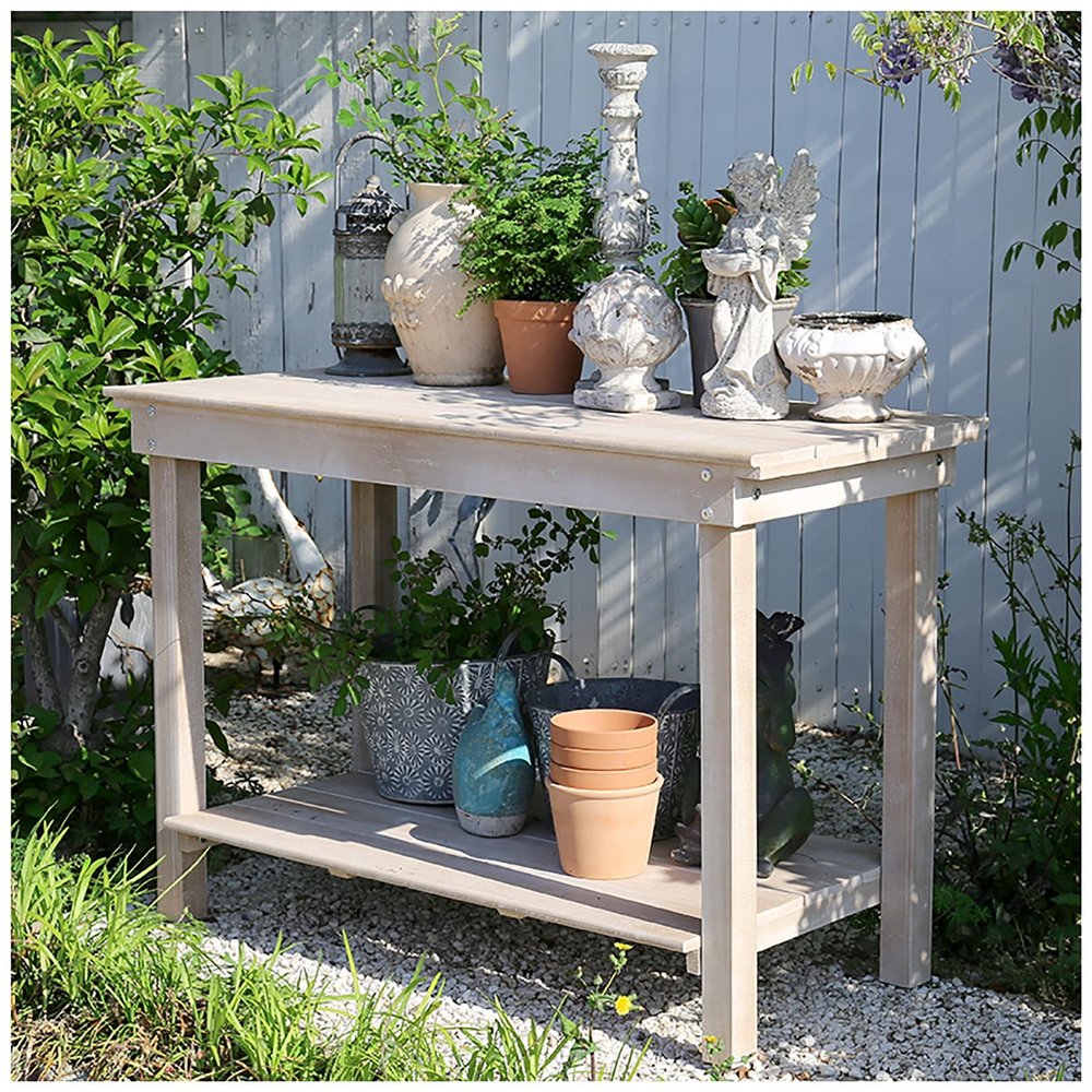 Garden Potting Bench with Storage Cabinet