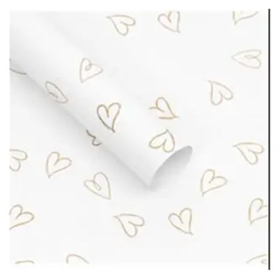Christmas Gift-Wrapping Paper, 20 Sheets, Heart Bouquet, Water-Resistant Decorative Flower-Wrapping Paper
