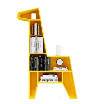Huangj-0527 Animal-Shaped Iron Bookshelf, Yellow