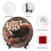 Customizable Red Panda Bone China Decorative Plate with Stand view 3