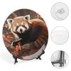 Customizable Red Panda Bone China Decorative Plate with Stand view 4